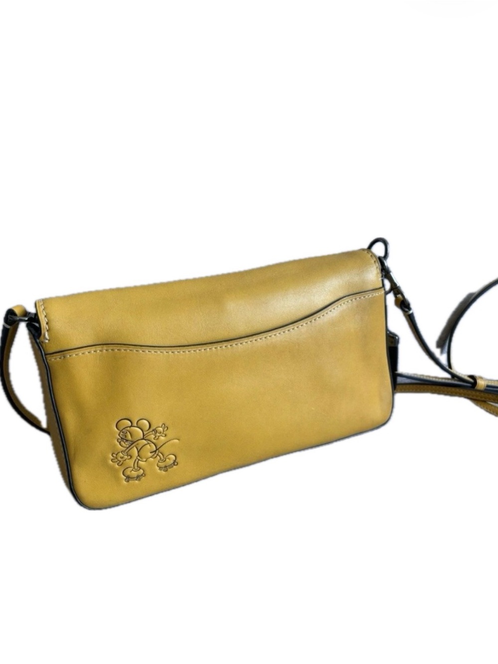 COACH x DISNEY 1941 Dinky Skating Mickey Mouse Yellow CrossBody Leather Bag 3793 - Picture 4 of 14